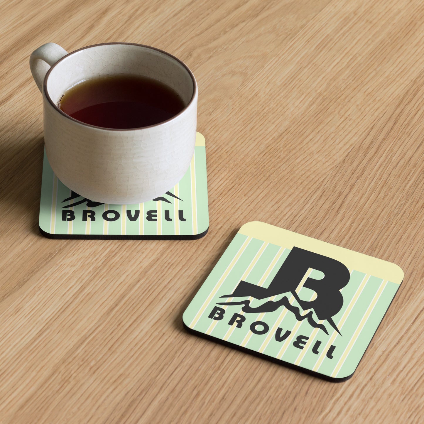 Cork-back Brovell coaster