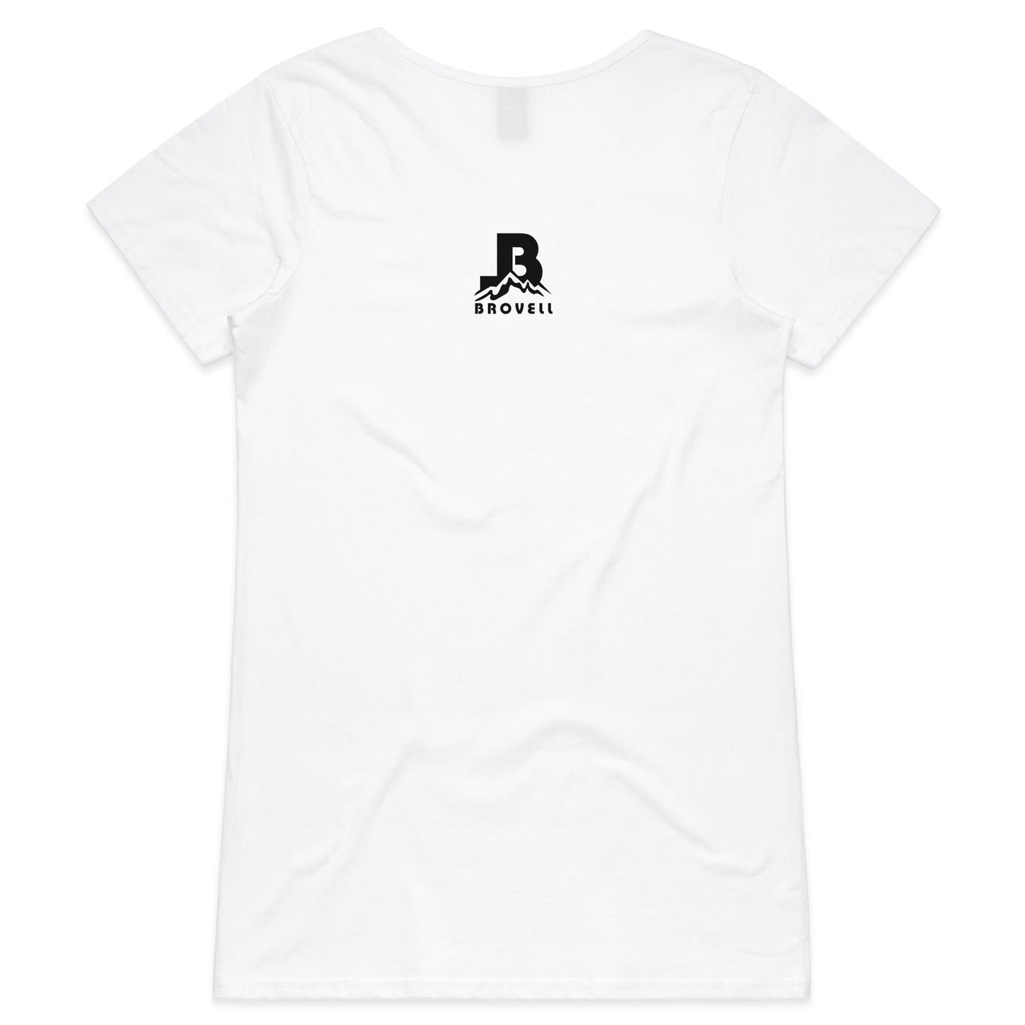 AS Colour Bevel - Womens V-Neck T-Shirt - Back Logo