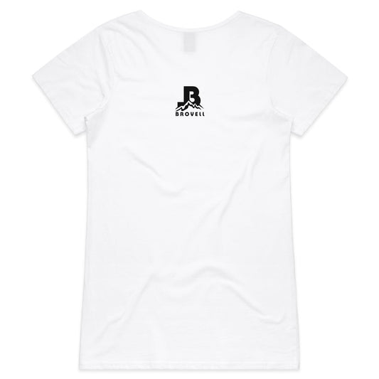 AS Colour Bevel - Womens V-Neck T-Shirt - Back Logo